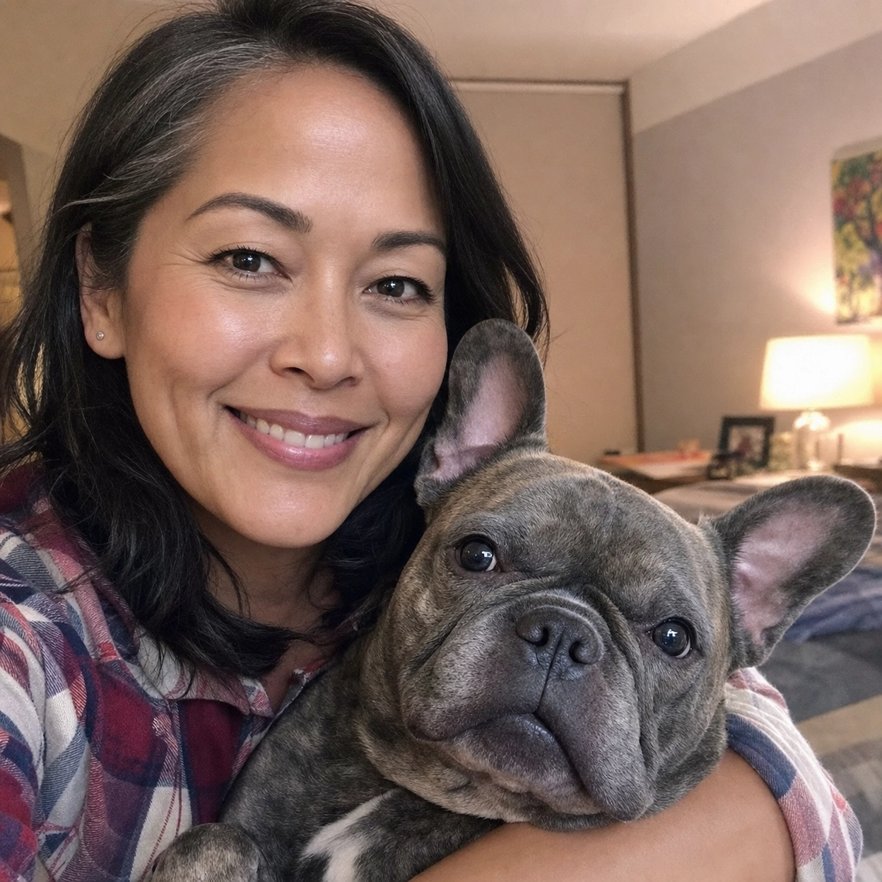 Frenchie owner holding Umend jar